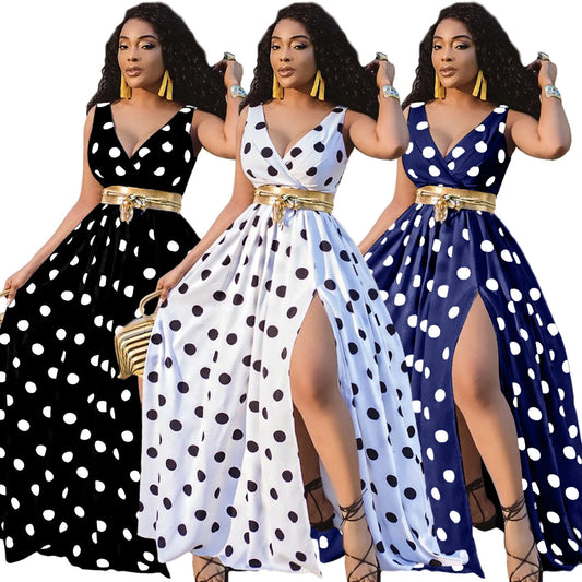 Dot Belt Plus Size Dress