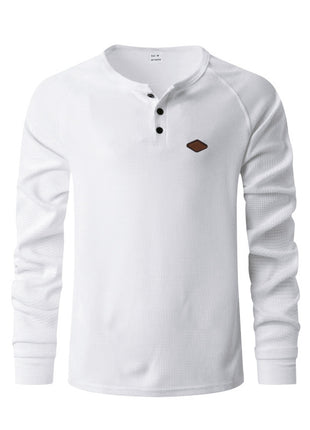 Waffle Buckle Quick-drying Raglan Henry Long Sleeve