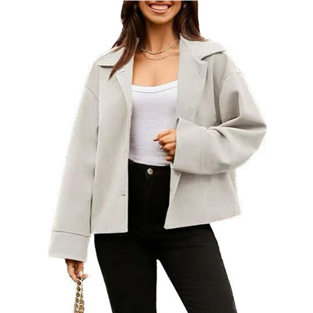 Short Small Suit Long Sleeve Button Coat