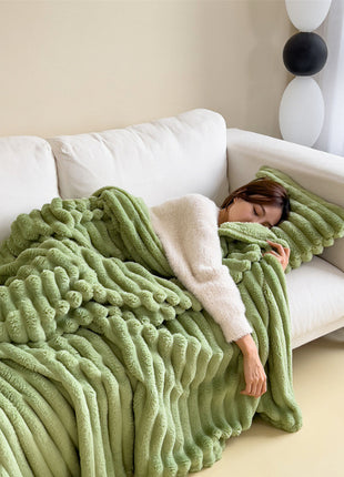 Soft Wind Bubble Blanket Rabbit Fur Double-sided Thickening Cover