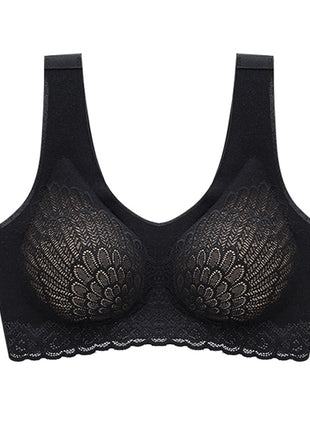 Lace Latex Wireless Sports Bra