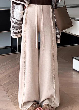 Fringed Burr Knitted Trousers