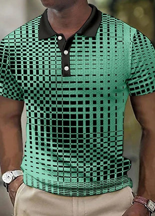 Casual Plaid Pattern Cotton Short-sleeved