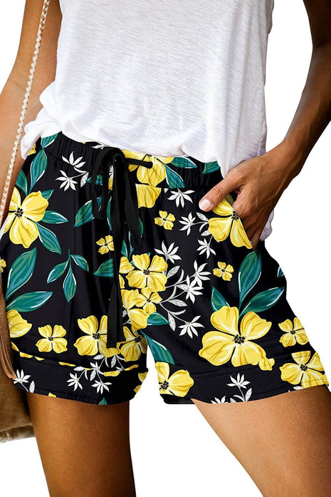 Printed High Waist Straight Shorts