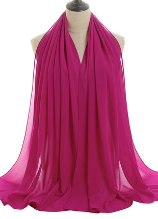 70x180 cm Monochrome Pearl Chiffon Hijab Scarf