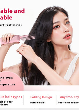 Straight Comb Hair Straightener – Wireless, Portable &amp; Anti-Frizz Magic Brush