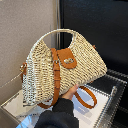 Handmade Straw Clash Handbag