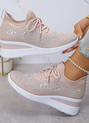 Rhinestone Lace Up Commuter Shoes
