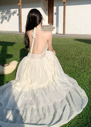 Deep V New Patchwork Slim Fit Spaghetti Straps Tiered-Ruffle Long Dress