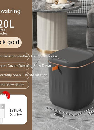 20L Smart Trash Can IPX5 Waterproof, Waved, Kick & Knee Induction with Lid (Copy)