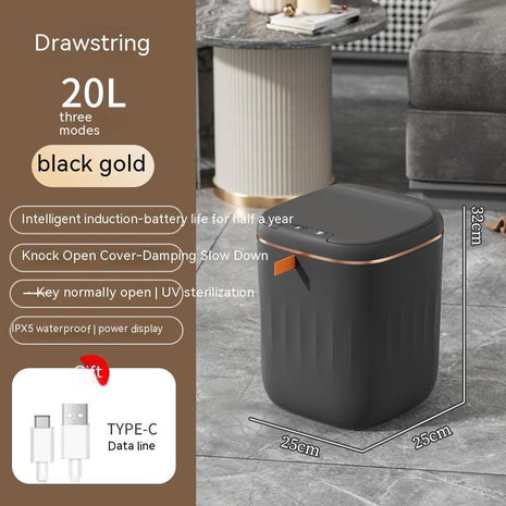20L Smart Trash Can IPX5 Waterproof, Waved, Kick & Knee Induction with Lid (Copy)