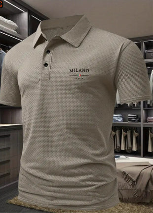 Men's Printed Short-sleeved Lapel Shirt Polo