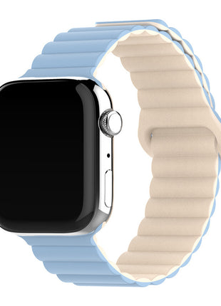 Two-color Silicone Magnetic Back Ring Buckle Band Applicable with Apple watch