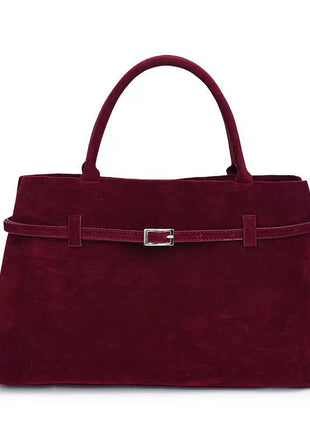 Solid Faux Suede Large Capacity Tote Bags
