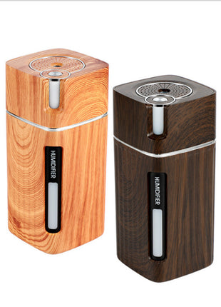 WoodGlow™ USB Ultrasonic Aroma Humidifier – Mini Mist Maker with LED Night Light