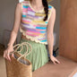 Hollow-out Knitted Sling Crocheted Sleeveless Tassel Top