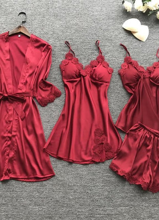 Lace Sleepwear Four-piece Set