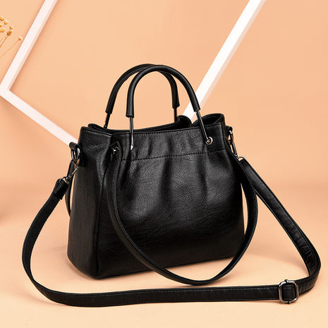 Korean Soft Leather Bucket Handbag