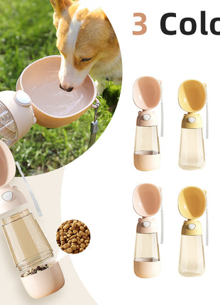 Portable Water Bottle and Food Container For Pets Feeder Bowl Outdoor