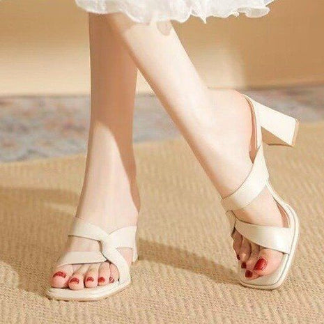 Fashion Open Toe Chunky High Heel