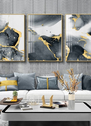 Black & Gold Marble - 60x80 cm