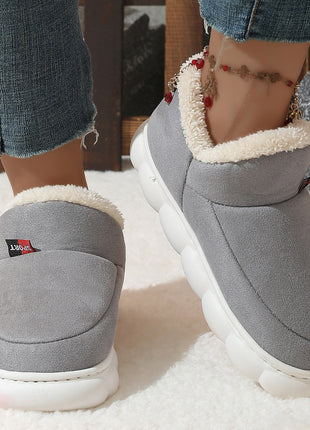 Unisex Winter Plush Cotton Warm Suede Thick-soled Garden Shoes Outdoor
