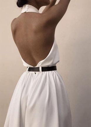 Sleeveless Halter Backless Jumpsuit