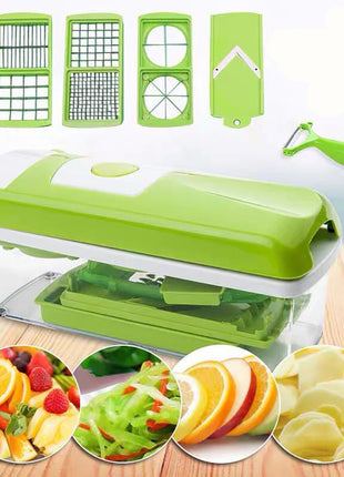 Set of 12 PCS Multifunctional Chopper, Grater, Slicer & Dicer Cutter