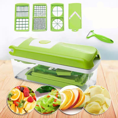 Set of 12 PCS Multifunctional Chopper, Grater, Slicer & Dicer Cutter