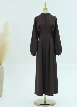 Solid Color Drawstring Sleeve Abaya