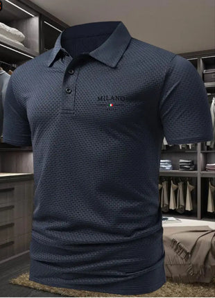 Men's Printed Short-sleeved Lapel Shirt Polo