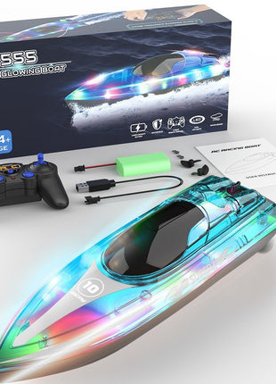 Luminous Remote-control High-speed Speedboat LED Glare Remote Children Ship Model