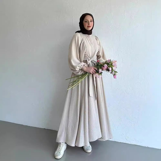 Long Sleeves Top Swing Mid-length Dress
