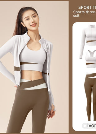 Jacket, Trousers and Bra Sport & Yoga Set