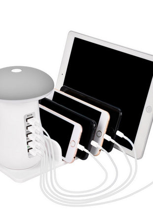 Mushroom Charging Dock Station LED Light Lamp 5-Port