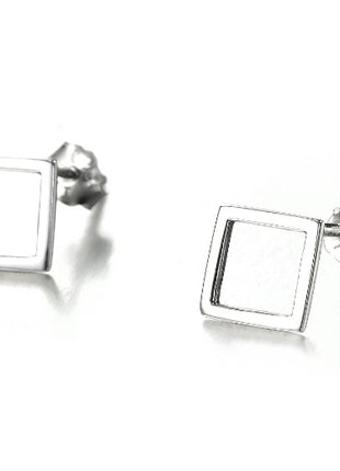 925 Sterling Silver Square Shape Earrings