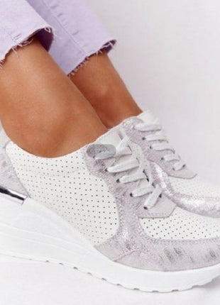 Plus Size Casual Platform Lace-up Wedge Shoes