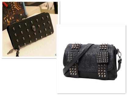 Fashion Black Leather Bags & wallet