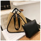 Trendy Fashion Large Capacity Contrast Colour Tote Handbags