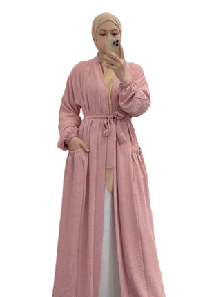 Lace-up Stitching Elegant Abaya