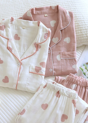 Light Thin Double-layer Cotton Gauze Pyjamas