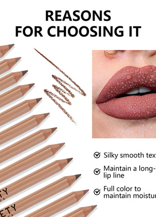 SHCOETY Log Matte Lipstick & Lip Liner Set of 12