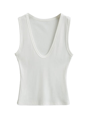 Deep U-neck Short Top