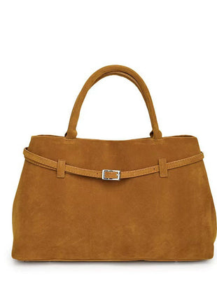 Solid Faux Suede Large Capacity Tote Bags