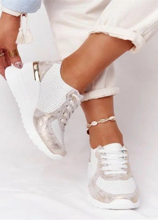 Plus Size Casual Platform Lace-up Wedge Shoes