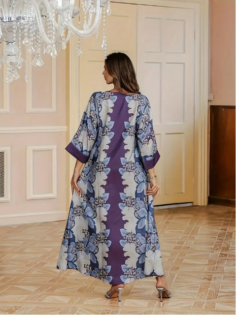 Elegant Floral Long Sleeve Dress