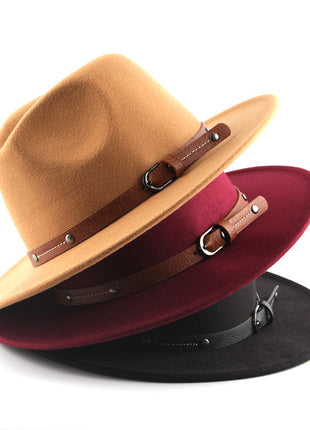 Flat Woolen Top Jazz Hat