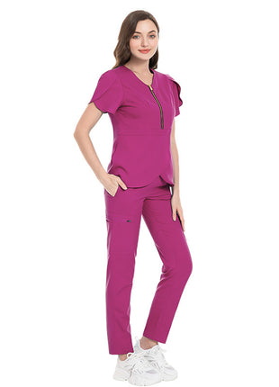 Slim Fit Nurses' Uniform Short Sleeve Pants Suit