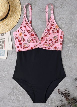 Slimming Color Matching One-piece Swimsuit