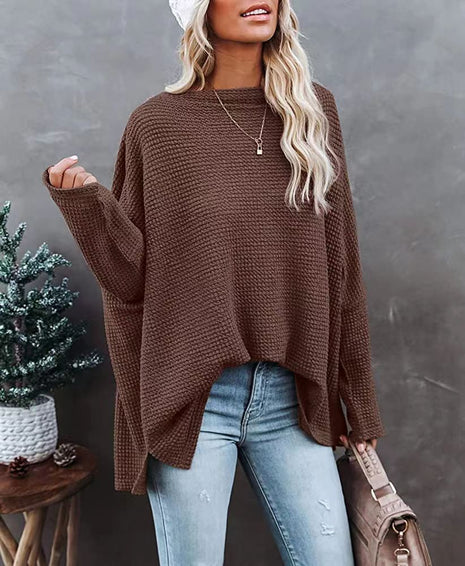 Casual Off-the-shoulder Batwing Long Sleeve Pullover Sweater